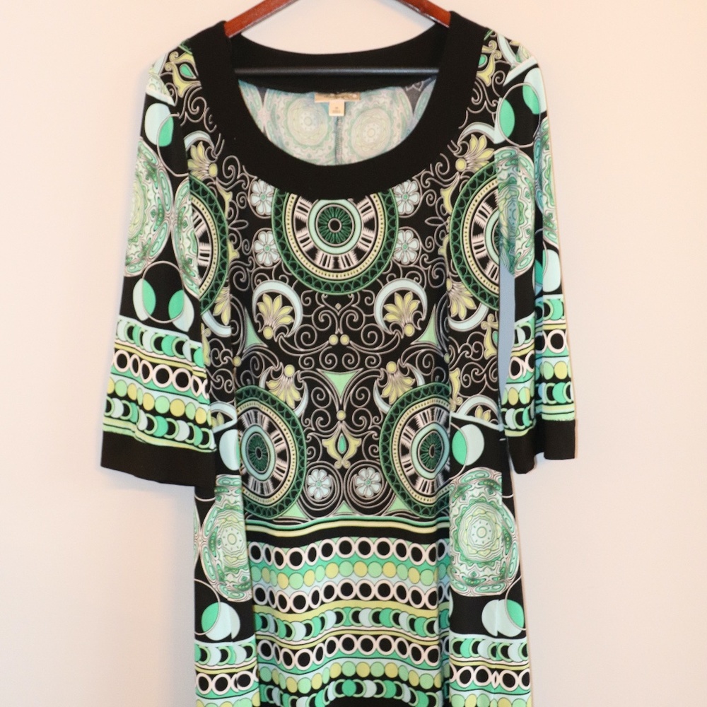 Dressbarn Turquoise and Black Dress